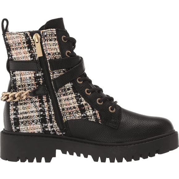 New GUESS Olisey Tweed Combat Boot - Picture 2 of 2